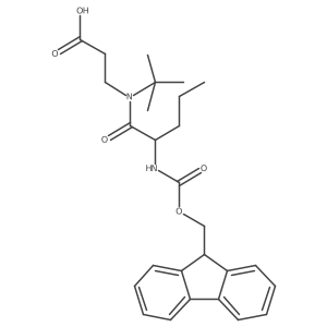 3-[(2R)-N-tert-butyl-2-({[(9H-fluoren-9-yl)methoxy]carbonyl}amino)pentanamido]propanoic acid结构式