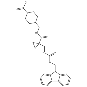 4-[({1-[({[(9H-fluoren-9-yl)methoxy]carbonyl}amino)methyl]cyclopropyl}formamido)methyl]cyclohexane-1-carboxylic acid结构式