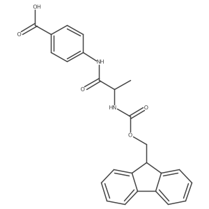 4-[(2R)-2-({[(9H-fluoren-9-yl)methoxy]carbonyl}amino)propanamido]benzoic acid Structure