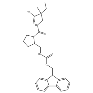 2-[({2-[({[(9H-fluoren-9-yl)methoxy]carbonyl}amino)methyl]cyclopentyl}formamido)methyl]-2-methylbutanoic acid Structure