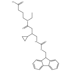4-[3-cyclopropyl-N-ethyl-4-({[(9H-fluoren-9-yl)methoxy]carbonyl}amino)butanamido]butanoic acid结构式