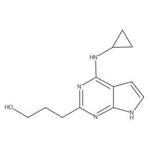 3-[4-(cyclopropylamino)-7H-pyrrolo[2,3-d]pyrimidin-2-yl]propan-1-ol结构式