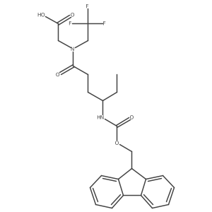 2-[4-({[(9H-fluoren-9-yl)methoxy]carbonyl}amino)-N-(2,2,2-trifluoroethyl)hexanamido]acetic acid结构式