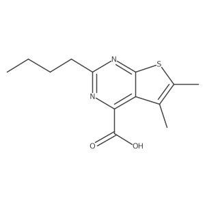 2-Butyl-5,6-dimethylthieno[2,3-d]pyrimidine-4-carboxylic acid Structure