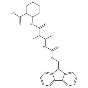 2-[3-({[(9H-fluoren-9-yl)methoxy]carbonyl}amino)-2-methylbutanamido]cyclohexane-1-carboxylic acid结构式