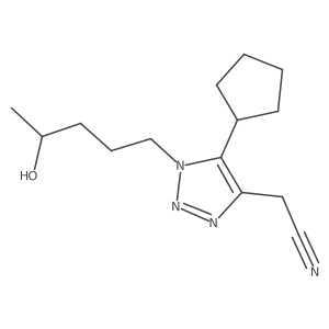 2-[5-cyclopentyl-1-(4-hydroxypentyl)-1H-1,2,3-triazol-4-yl]acetonitrile结构式