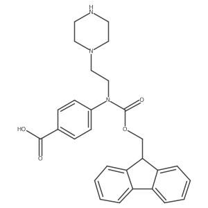 4-({[(9H-fluoren-9-yl)methoxy]carbonyl}[2-(piperazin-1-yl)ethyl]amino)benzoic acid Structure