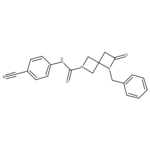 1-benzyl-N-(4-cyanophenyl)-2-oxo-1,6-diazaspiro[3.3]heptane-6-carboxamide结构式