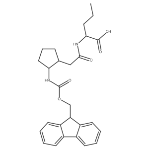 (2R)-2-{2-[(1RS,2SR)-2-({[(9H-fluoren-9-yl)methoxy]carbonyl}amino)cyclopentyl]acetamido}pentanoic acid结构式