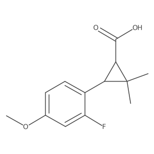 rac-(1R,3R)-3-(2-fluoro-4-methoxyphenyl)-2,2-dimethylcyclopropane-1-carboxylic acid Structure