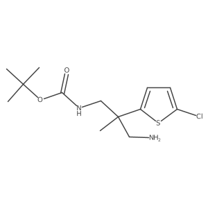 tert-butyl N-[3-amino-2-(5-chlorothiophen-2-yl)-2-methylpropyl]carbamate结构式