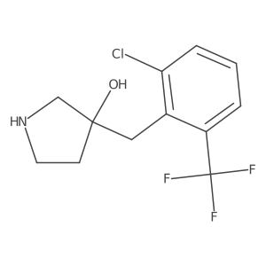 3-{[2-Chloro-6-(trifluoromethyl)phenyl]methyl}pyrrolidin-3-ol结构式
