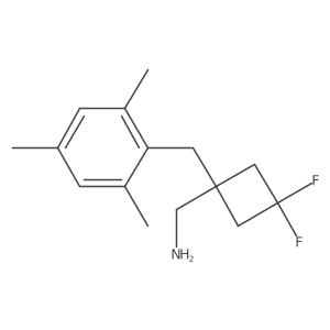 {3,3-Difluoro-1-[(2,4,6-trimethylphenyl)methyl]cyclobutyl}methanamine结构式