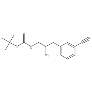 tert-butyl N-[2-amino-3-(3-cyanophenyl)propyl]carbamate结构式