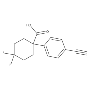 1-(4-Ethynylphenyl)-4,4-difluorocyclohexane-1-carboxylic acid结构式