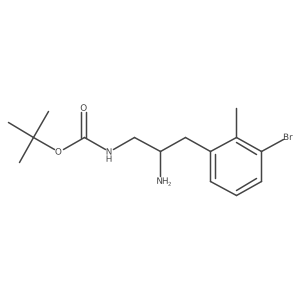 tert-butyl N-[2-amino-3-(3-bromo-2-methylphenyl)propyl]carbamate结构式