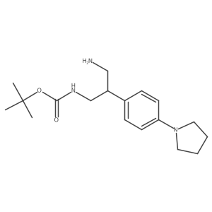 tert-butyl N-{3-amino-2-[4-(pyrrolidin-1-yl)phenyl]propyl}carbamate Structure