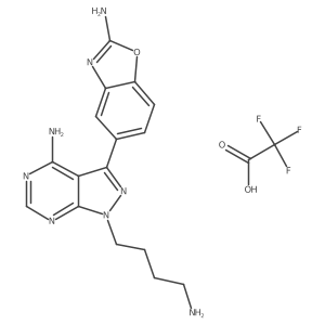 5-(4-Amino-1-(4-aminobutyl)-1H-pyrazolo[3,4-d]pyrimidin-3-yl)benzo[d]oxazol-2-amine 2,2,2-trifluoroacetate Structure