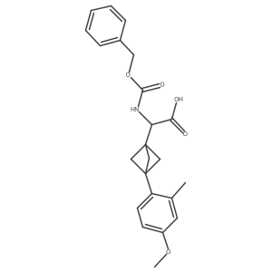 2-[3-(4-Methoxy-2-methylphenyl)-1-bicyclo[1.1.1]pentanyl]-2-(phenylmethoxycarbonylamino)acetic acid Structure