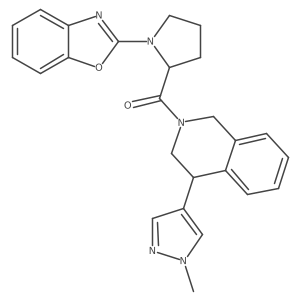 (1-(benzo[d]oxazol-2-yl)pyrrolidin-2-yl)(4-(1-methyl-1H-pyrazol-4-yl)-3,4-dihydroisoquinolin-2(1H)-yl)methanone结构式