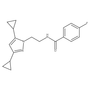 N-[2-(3,5-dicyclopropyl-1H-pyrazol-1-yl)ethyl]-4-fluorobenzamide Structure