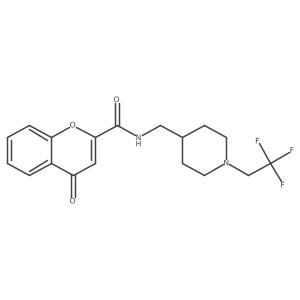 4-oxo-N-{[1-(2,2,2-trifluoroethyl)piperidin-4-yl]methyl}-4H-chromene-2-carboxamide结构式