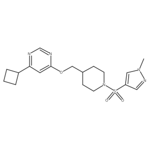 4-cyclobutyl-6-((1-((1-methyl-1H-pyrazol-4-yl)sulfonyl)piperidin-4-yl)methoxy)pyrimidine结构式