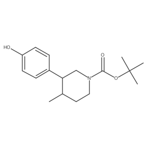 rac-tert-butyl (3R,4S)-3-(4-hydroxyphenyl)-4-methylpiperidine-1-carboxylate Structure