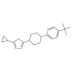 3-Tert-butyl-6-[4-(5-cyclopropyl-1,3,4-thiadiazol-2-yl)piperazin-1-yl]pyridazine结构式