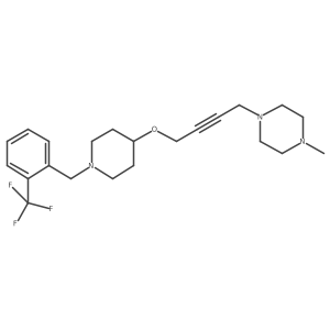 1-Methyl-4-{4-[(1-{[2-(trifluoromethyl)phenyl]methyl}piperidin-4-yl)oxy]but-2-yn-1-yl}piperazine结构式