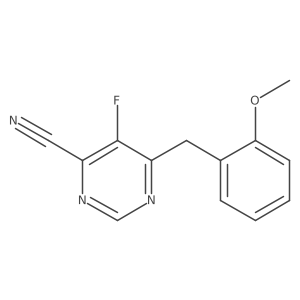 5-Fluoro-6-[(2-methoxyphenyl)methyl]pyrimidine-4-carbonitrile Structure