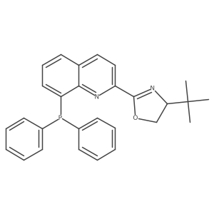 (S)-4-(tert-Butyl)-2-(8-(diphenylphosphanyl)quinolin-2-yl)-4,5-dihydrooxazole Structure