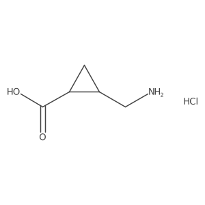 (1S,2S)-2-(Aminomethyl)cyclopropanecarboxylic acid hydrochloride结构式
