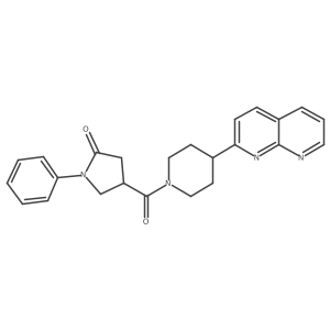 4-[4-(1,8-Naphthyridin-2-yl)piperidine-1-carbonyl]-1-phenylpyrrolidin-2-one Structure