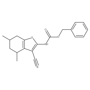 benzyl N-(3-cyano-4,6-dimethyl-4,5,6,7-tetrahydro-1-benzothiophen-2-yl)carbamate结构式