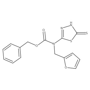 benzyl N-[(furan-2-yl)methyl]-N-(5-sulfanyl-1,3,4-thiadiazol-2-yl)carbamate Structure