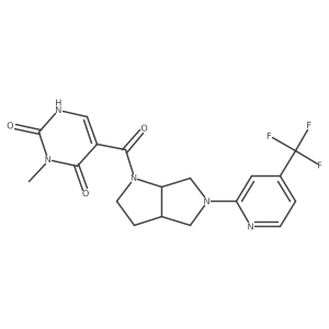 3-Methyl-5-{5-[4-(trifluoromethyl)pyridin-2-yl]-octahydropyrrolo[2,3-c]pyrrole-1-carbonyl}-1,2,3,4-tetrahydropyrimidine-2,4-dione Structure