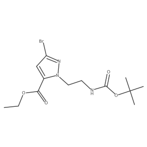 Ethyl 3-bromo-1-[2-[[(1,1-dimethylethoxy)carbonyl]amino]ethyl]-1H-pyrazole-5-carboxylate结构式
