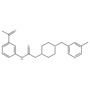 N-(3-acetylphenyl)-2-{4-[(5-methylpyridin-3-yl)methyl]piperazin-1-yl}acetamide结构式