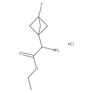Ethyl 2-amino-2-(3-fluoro-1-bicyclo[1.1.1]pentanyl)acetate;hydrochloride Structure