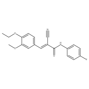 (Z)-2-cyano-3-(4-ethoxy-3-methoxyphenyl)-N-(4-fluorophenyl)prop-2-enamide结构式