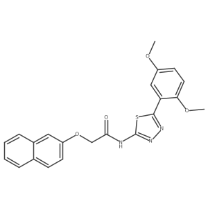 N-(5-(2,5-dimethoxyphenyl)-1,3,4-thiadiazol-2-yl)-2-(naphthalen-2-yloxy)acetamide结构式