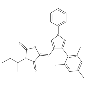 (5Z)-3-Sec-butyl-5-[(3-mesityl-1-phenyl-1H-pyrazol-4-YL)methylene]-2-thioxo-1,3-thiazolidin-4-one Structure