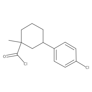 3-(4-Chlorophenyl)-1-methylcyclohexane-1-carbonyl chloride Structure