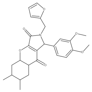 1-(3,4-dimethoxyphenyl)-2-(furan-2-ylmethyl)-6,7-dimethyl-4a,5,6,7,8,8a-hexahydro-1H-chromeno[2,3-c]pyrrole-3,9-dione Structure