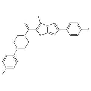 (6-(4-Fluorophenyl)-3-methylimidazo[2,1-b]thiazol-2-yl)(4-(4-fluorophenyl)piperazin-1-yl)methanone结构式
