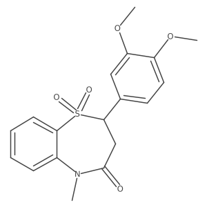 2-(3,4-dimethoxyphenyl)-5-methyl-2,3-dihydrobenzo[b][1,4]thiazepin-4(5H)-one 1,1-dioxide Structure