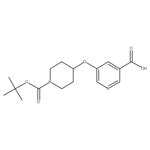 5-(1-(Tert-butoxycarbonyl)piperidin-4-yloxy)nicotinic acid结构式