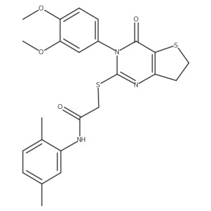 2-((3-(3,4-dimethoxyphenyl)-4-oxo-3,4,6,7-tetrahydrothieno[3,2-d]pyrimidin-2-yl)thio)-N-(2,5-dimethylphenyl)acetamide结构式