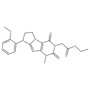 Ethyl 2-[6-(2-methoxyphenyl)-4-methyl-1,3-dioxo-7,8-dihydropurino[7,8-a]imidazol-2-yl]acetate结构式